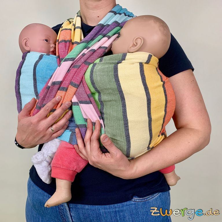 Girasol Tragetuch Gr. 7 mit 2 Babys gleichzeitig gebunden