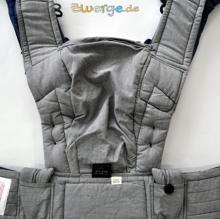 Hoppediz Bondolino Prolunga Cintura In Puro Cotone, Popeline Grigio, Per Porta Bebè, Adatto A Circonferenze Fino A 140 Cm